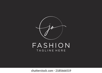 JO Feminine logo beauty monogram and elegant logo design, handwriting logo of initial signature, wedding, fashion, floral and botanical with creative template.