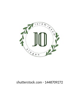 JO Initial beauty floral logo template