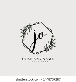 JO Initial beauty floral logo template