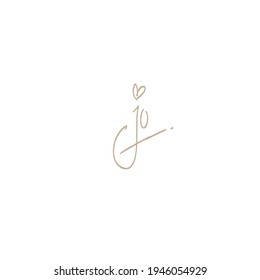 Logo inicial de escritura a mano Jo para identidad