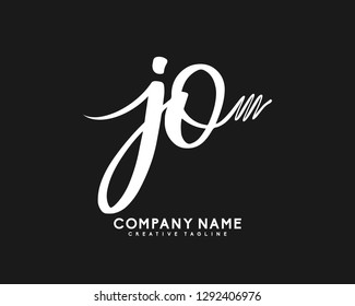 JO Initial Handwriting Logo Template Vector