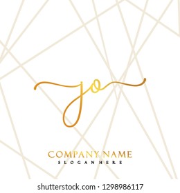 JO Initial Handwriting logo template vector