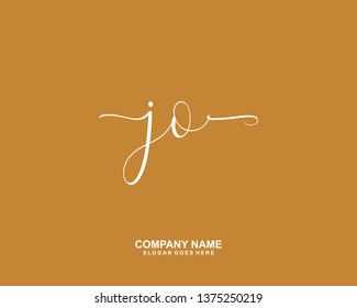 JO Initial Handwriting Logo Vector