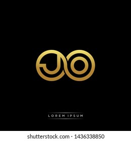JO initial letter linked circle capital monogram logo modern template