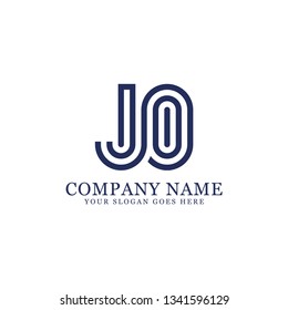 JO initial Letter logo, logo monogram, clean and modern design