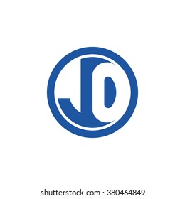 JO initial letters circle business logo blue
