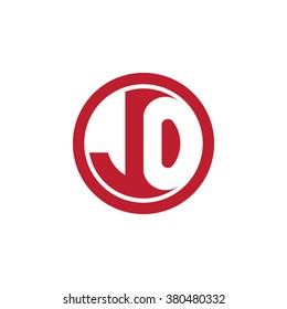 JO initial letters circle business logo red