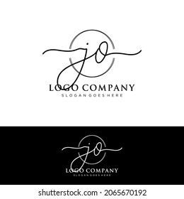 JO Initial letters, handwriting signature logo.