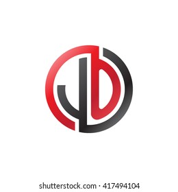 JO initial letters looping linked circle logo black red