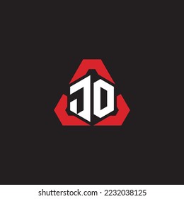 Logotipo inicial JO concepto moderno y futurista para el logotipo de deportes o juegos