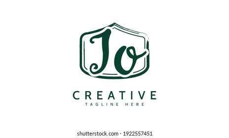 JO Initials, handwriting logo vector