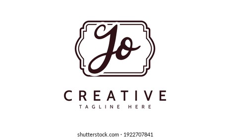 JO-Initialen, Logo-Vektorgrafik