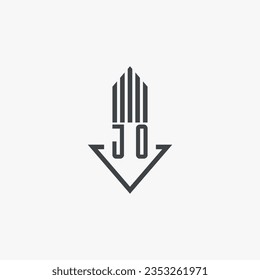 JO initials Real Estate Logo stock illustration. Logo vector