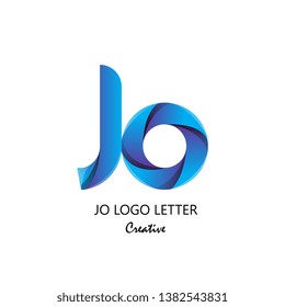 jo j o circle lowercase design of alphabet letter combination with infinity suitable as logo for a company or corporate business template design - Vector