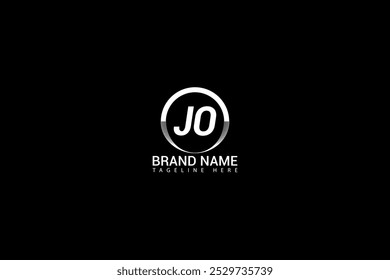 JO letter logo design on black background. JO creative initials letter logo concept. JO unique design