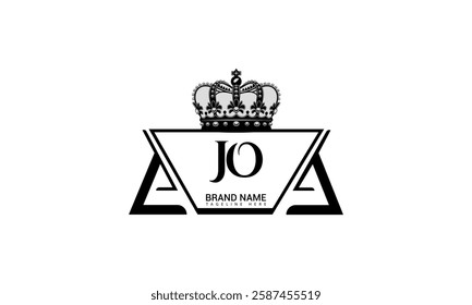 JO letter logo design on black background. JO creative initials letter logo concept. JO unique design