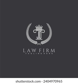 JO letter monogram logo for lawfirm with pillar  crown image design