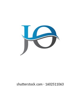 JO letter Type Logo Design vector Template. Letter JO logo Design