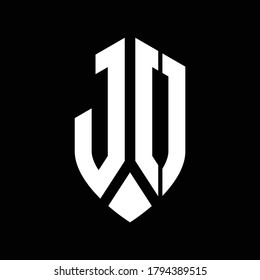 jo logo monogram with emblem shield style design template