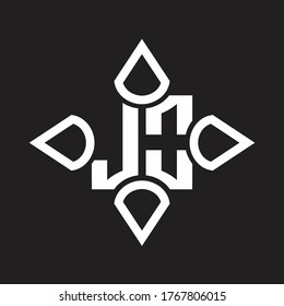 JO Logo monogram with four cone rounded by the shape design template