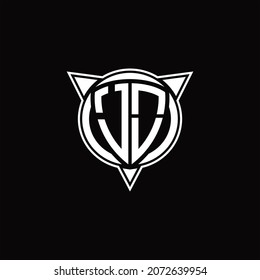 JO Logo monogram isolated with circle shape and three arrow design template