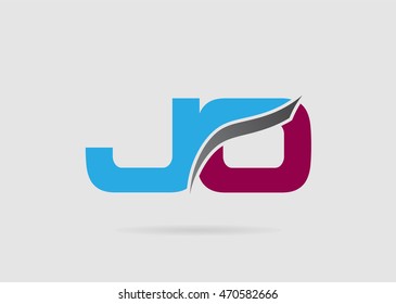 JO Logo. Vector Graphic Branding Letter Element
