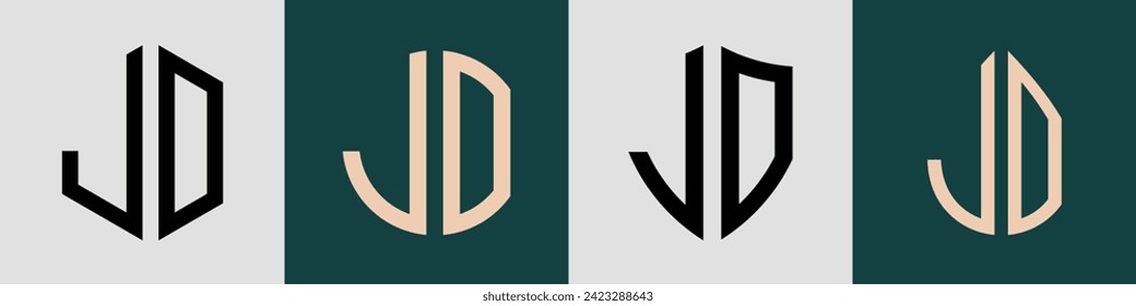 JO diseño moderno del paquete vectorial de diseño del logo de la letra inicial. Será adecuado para qué empresa o nombre de marca inician esas iniciales.