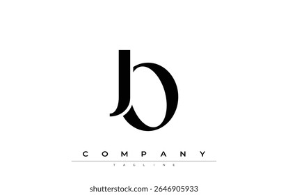 JO Modern Initials Logo Design. Branding logo with stylized initials showcasing bold design and modern aesthetic. Ideal for professional business branding or creative projects focusing on minimalistic