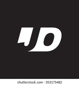 JO negative space letter logo black background