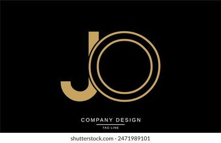 JO, OJ Abstract Letters Logo Monogram Design Font Vector