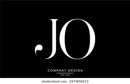 JO, OJ Letras Abstractas Logo Monograma Diseño Fuente Vector