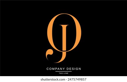 JO, OJ Letras Abstractas Logo Monograma Diseño Fuente Vector