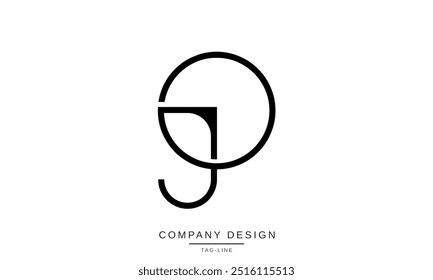 JO, OJ Letras Abstractas Logo Monogram Design Fuente