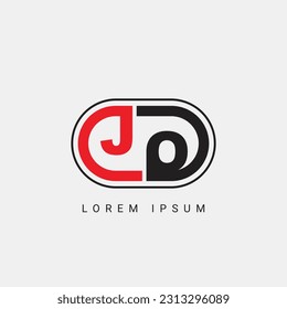JO or OJ Letter Initial Logo Design, Vector Template