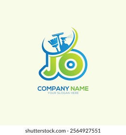 JO or OJ Letter Local Cleaning vector logo. Cleaning service logo vector
