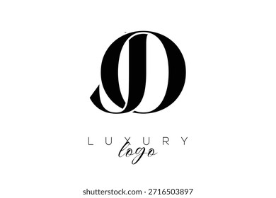 Logotipo de la tipografía del monograma de la letra de JO Serif para la identidad elegante de la marca de Premium