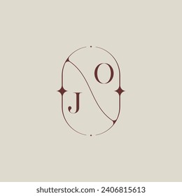 JO wedding classic in elegant monogram with high quality professional design that will print well