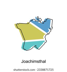 Joachimsthal map, detailed outline colorful regions of the German country. Vector illustration template design