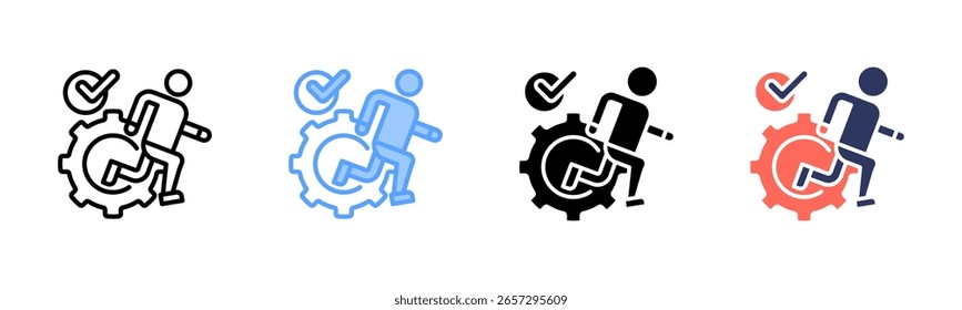 Job Action-Icon-Blatt mit mehreren Stilkollektionen