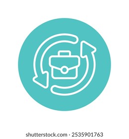 Job action Vector Outline Circle Design icon. Work In Progress Symbol on White background EPS 10 File