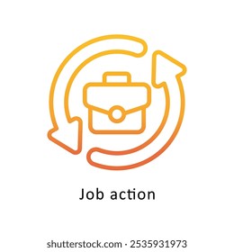 Job action Vector Outline Gradient Design icon. Work In Progress Symbol on White background EPS 10 File