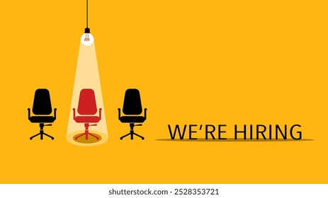 Job Advertisement. Spotlight on Empty Office Chair