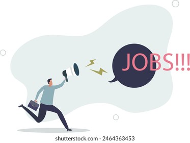 Job advertising or vacancy announcement, human resources recruitment,flat vector illustration.