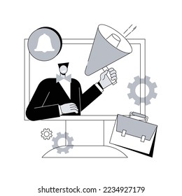 Job alert abstract concept vector illustration. Job notification, career alert, work opportunity information, online application status, digital hr, human resources service abstract metaphor.