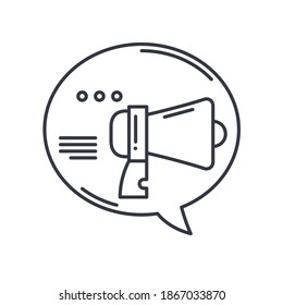 Icono de alerta de trabajo, ilustración lineal aislada, vector de línea delgada, signo de diseño web, símbolo de concepto de contorno con trazo editable sobre fondo blanco.