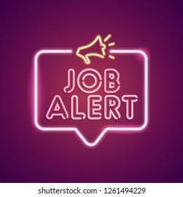 Job Alert neon employment sign