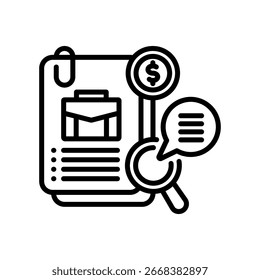 Job Analysis Icon Line Vector Illustration