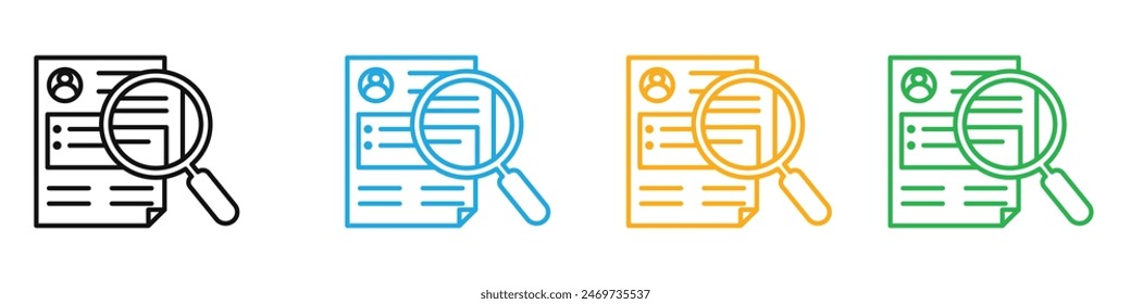 Icono de análisis de trabajo en estilo relleno