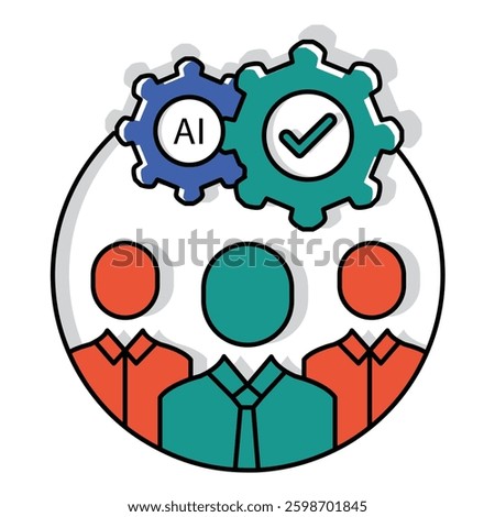 Job Applicants Ai Vector Illustration Icon design