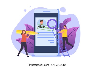 Job application Approved document paper. Vector isometric illustration